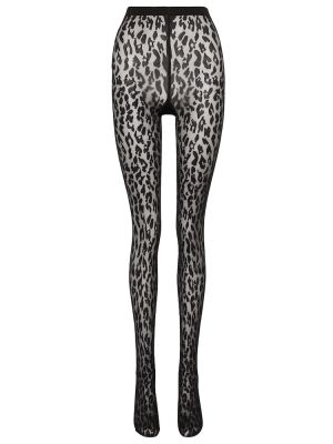 Strumpfhose mit print mit leopardenmuster Wolford schwarz