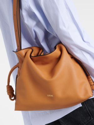 Kožna clutch torbica Loewe narančasta