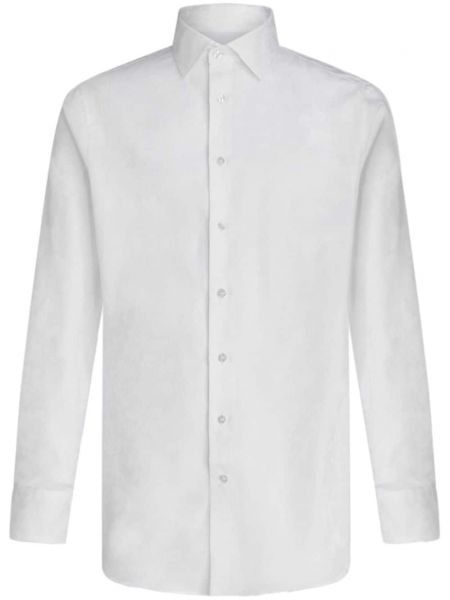 Koszula bawełniana żakardowa Etro biała
