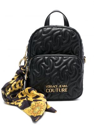Pikowany plecak skórzany Versace Jeans Couture