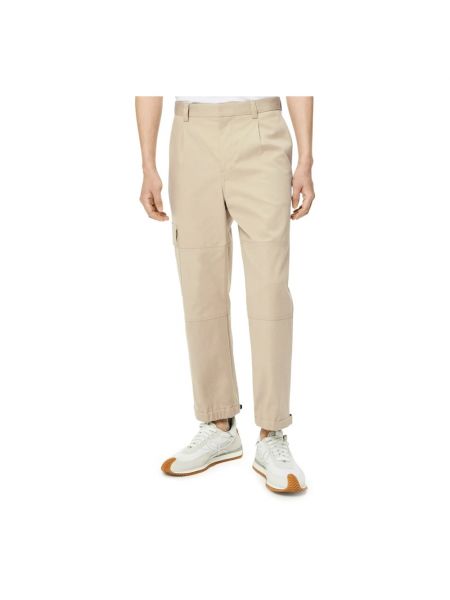 Pantalones rectos de algodón con bolsillos Loewe beige