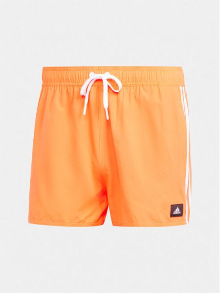Pantaloni scurți de sport cu dungi Adidas portocaliu