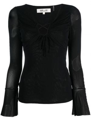 Bluza s čipkom Dvf Diane Von Furstenberg crna