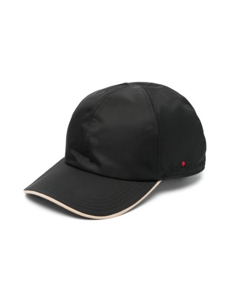 Nylonowa czapka z daszkiem Kiton czarna