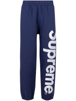 Сатенени спортни панталони Supreme синьо