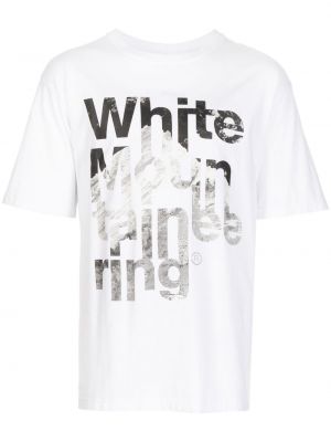 Bombažna majica s potiskom White Mountaineering bela