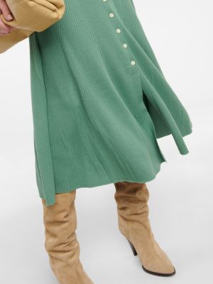 Vestito lungo di lana Polo Ralph Lauren verde