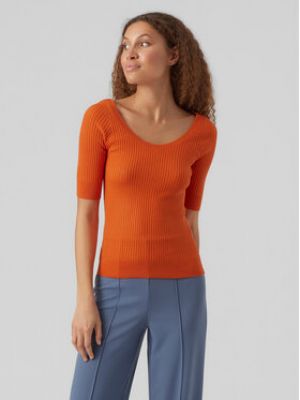Slim fit svetr Vero Moda oranžový