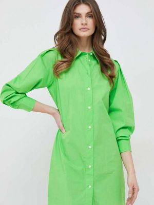 Sukienka mini bawełniana Tommy Hilfiger zielona