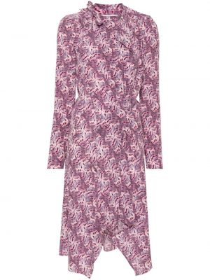 Midi obleka Isabel Marant vijolična