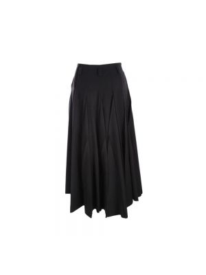 Falda midi de lana plisada Prada negro