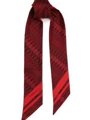 Шелковый шарф Furla красный