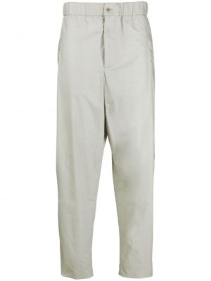 Pamučne hlače ravnih nogavica Giorgio Armani siva