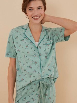 Piżama bawełniana Women'secret zielona