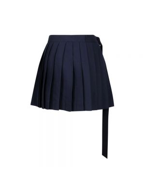 Mini spódniczka wełniana plisowana Ami Paris niebieska