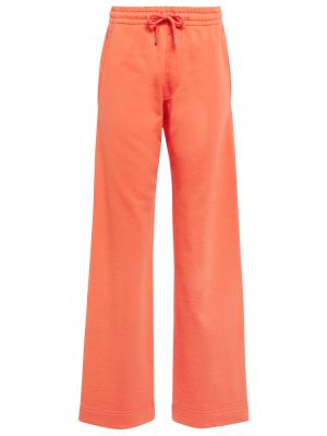 Pantaloni sport cu talie înaltă din bumbac din jerseu Dries Van Noten portocaliu