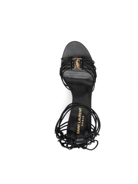 Sandalias con tacón de tacón alto Saint Laurent negro