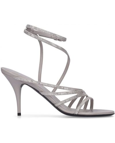 Kožené sandály Balenciaga stříbrné