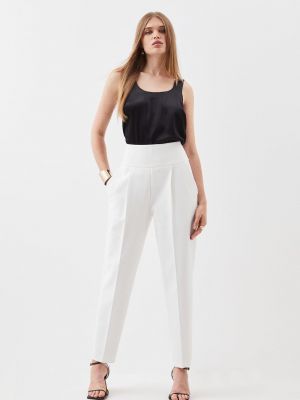 Прямые брюки с высокой талией Karen Millen белые