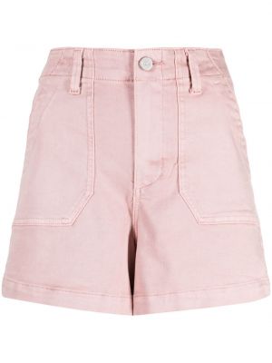 Pantaloni scurți din denim cu nasturi Paige roz