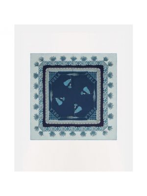 Pañuelo de seda con estampado Furla azul