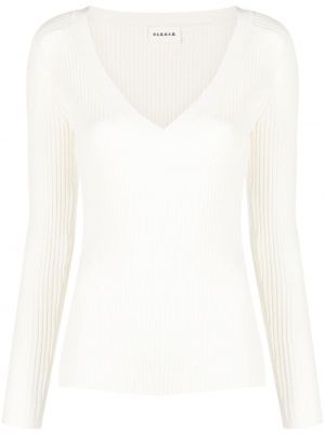 Пуловер с v-образно деколте P.a.r.o.s.h. бяло