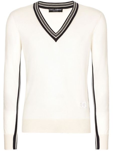 Pruhovaný hodvábny sveter Dolce & Gabbana