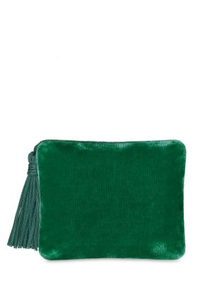 Žametna pisemska torbica iz rebrastega žameta Sophie Bille Brahe zelena