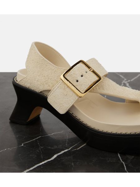 Sandale din piele de căprioară cu platformă Loewe alb