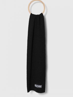Черный меланжевый кашемировый шарф Moschino