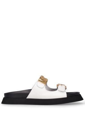 Kožené sandále Moschino biela
