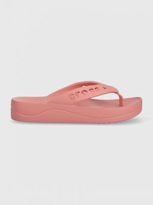 Sandale cu platformă Crocs roz