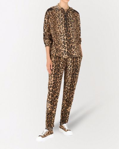 Treniņtērpa bikses ar apdruku ar leoparda rakstu Dolce & Gabbana