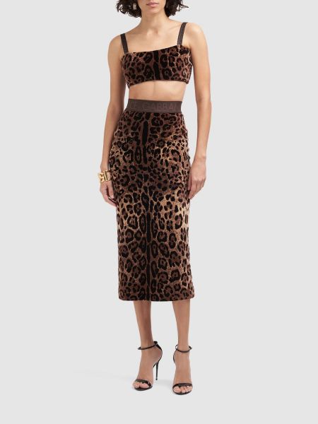 Top cu imagine cu model leopard Dolce & Gabbana