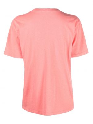 Koszulka bawełniana z nadrukiem Mother różowa
