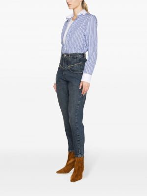 Jeansy skinny z wysoką talią Isabel Marant niebieskie
