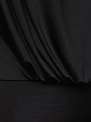 Drapovaný viskózový top jersey Alexandre Vauthier černý