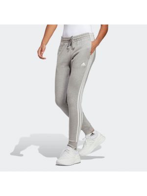 Pantalon de joggings en coton à rayures en jersey Adidas gris