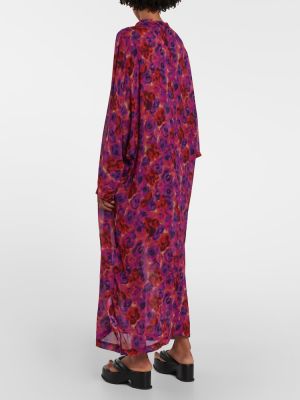 Sukienka długa z nadrukiem Dries Van Noten różowa