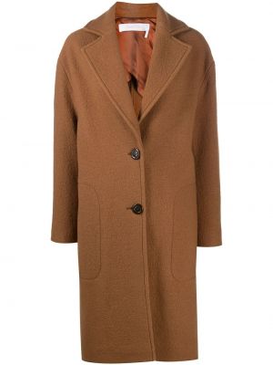 Вовняне пальто See By Chloé, коричневе