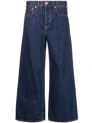 Укороченные широкие джинсы Rag & Bone, синие