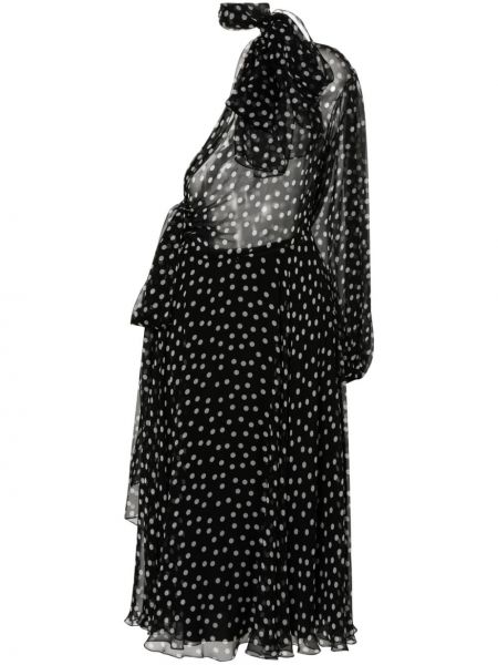 Robe mi-longue en chiffon à pois Dolce & Gabbana
