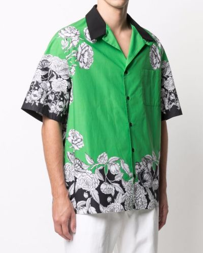 Camisa de flores con estampado Valentino verde