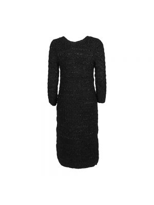 Sukienka midi na guziki wełniana Balenciaga czarna