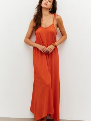 Laza szabású hosszú ruha Cool & Sexy narancsszínű