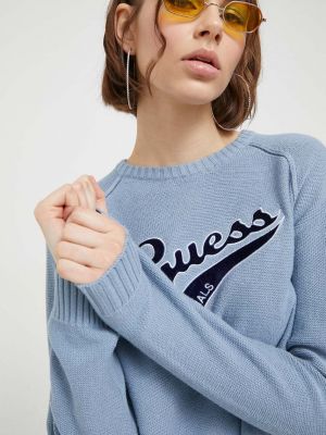 Sweter bawełniany Guess Originals niebieski