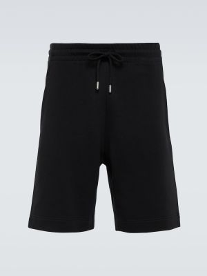 Pantalones cortos de algodón de tela jersey Dries Van Noten negro