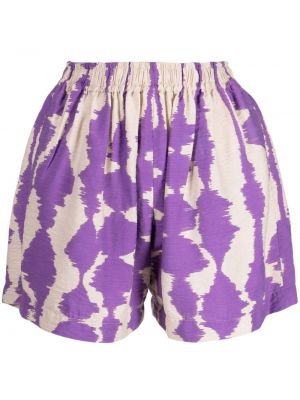Tie-dye lanene kratke hlače Bambah vijolična