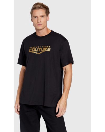 Versace Jeans Couture Póló 73GAHT30 Fekete Relaxed Fit