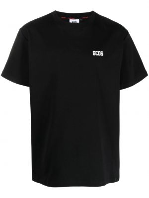 Raštuotas medvilninis marškinėliai Gcds juoda
